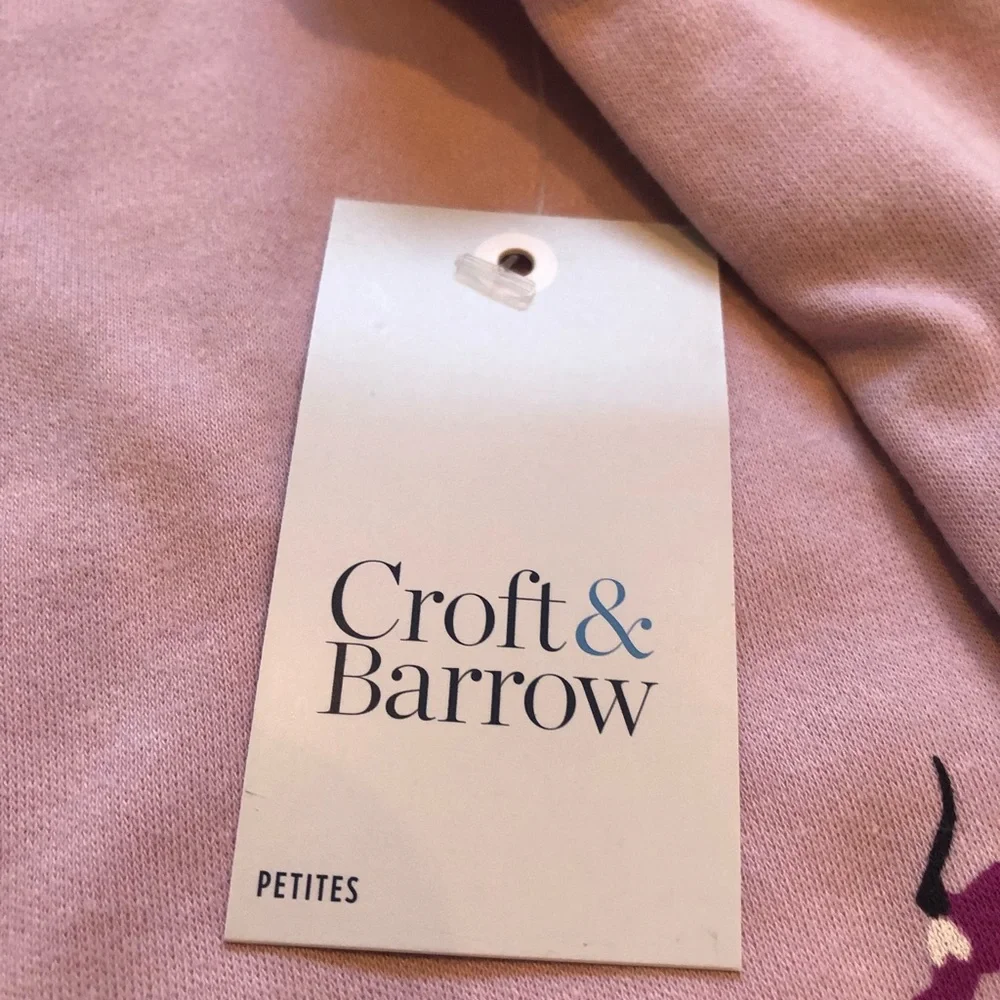 Croft & Barrow Long Sleeved Top with Lace Trim - Picture 7 of 8